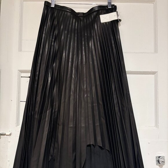 Helmut Lang Dresses & Skirts - HELMUT LANG Pleated Leather Midi Skirt (10)